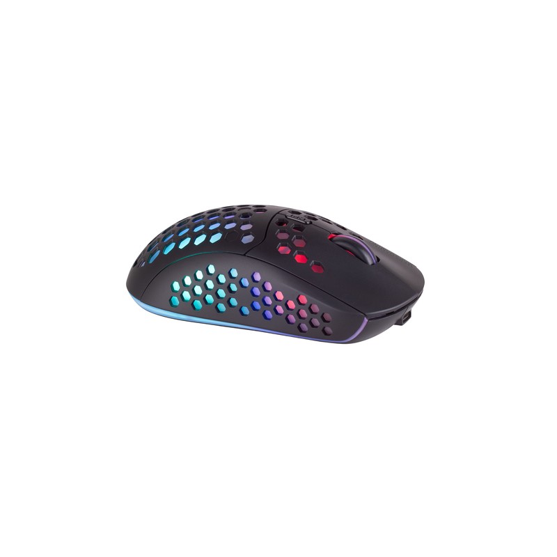 Mouse Mars Gaming Wireless Rgb Mmw3 Black Usb 2.4g Bateria Recargable 3200dpi Ultraligero Hive Iluminacion Rgb Flow