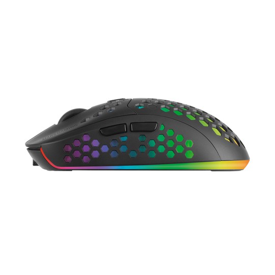 Mouse Mars Gaming Wireless Rgb Mmw3 Black Usb 2.4g Bateria Recargable 3200dpi Ultraligero Hive Iluminacion Rgb Flow