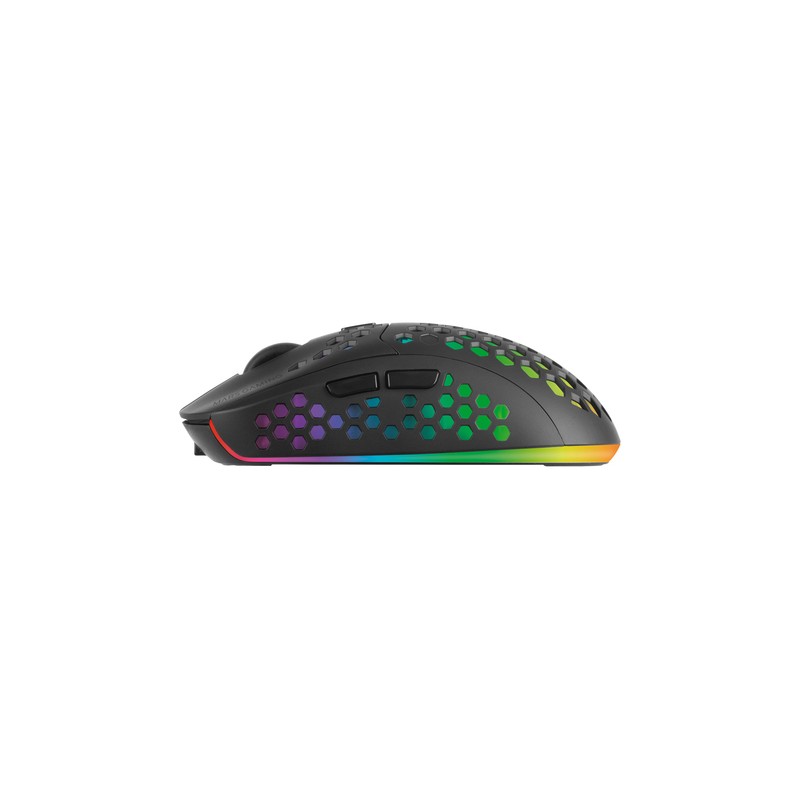 Mouse Mars Gaming Wireless Rgb Mmw3 Black Usb 2.4g Bateria Recargable 3200dpi Ultraligero Hive Iluminacion Rgb Flow