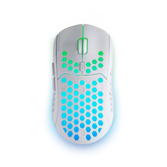 Mouse Mars Gaming Wireless Rgb Mmw3 White Usb 2.4g Bateria Recargable 3200dpi Ultraligero Hive Iluminacion Rgb Flow