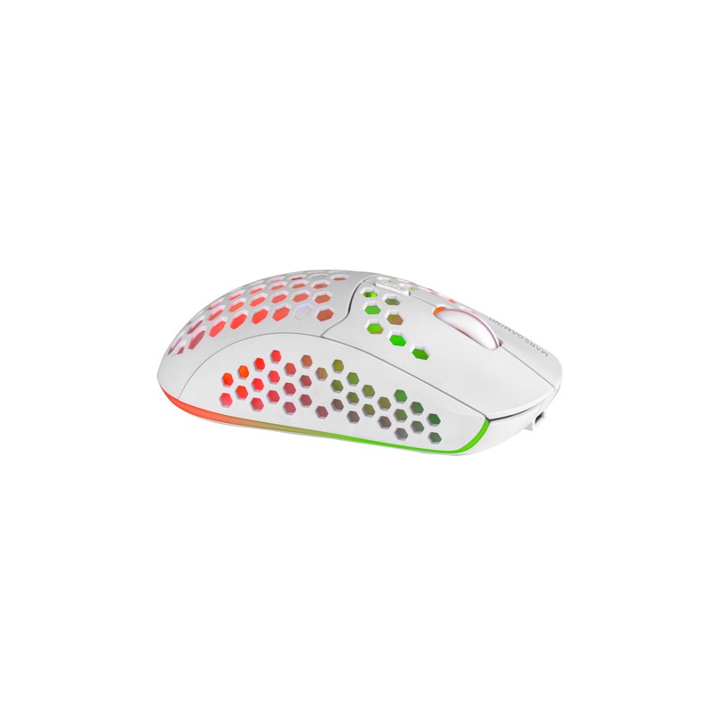 Mouse Mars Gaming Wireless Rgb Mmw3 White Usb 2.4g Bateria Recargable 3200dpi Ultraligero Hive Iluminacion Rgb Flow