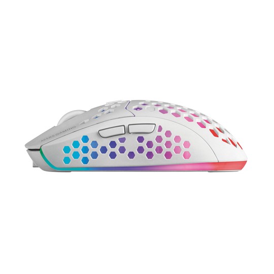 Mouse Mars Gaming Wireless Rgb Mmw3 White Usb 2.4g Bateria Recargable 3200dpi Ultraligero Hive Iluminacion Rgb Flow