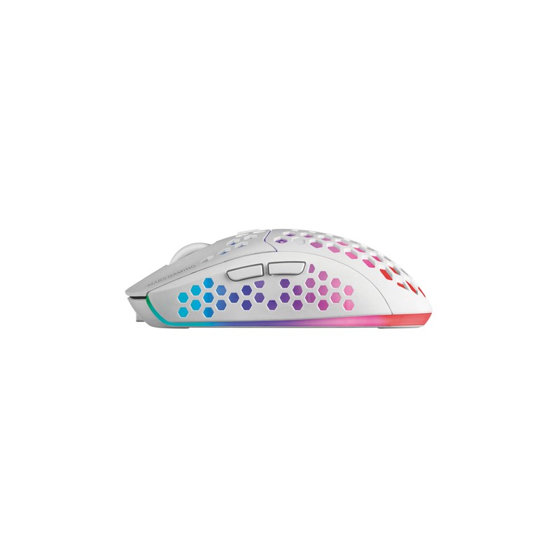 Mouse Mars Gaming Wireless Rgb Mmw3 White Usb 2.4g Bateria Recargable 3200dpi Ultraligero Hive Iluminacion Rgb Flow