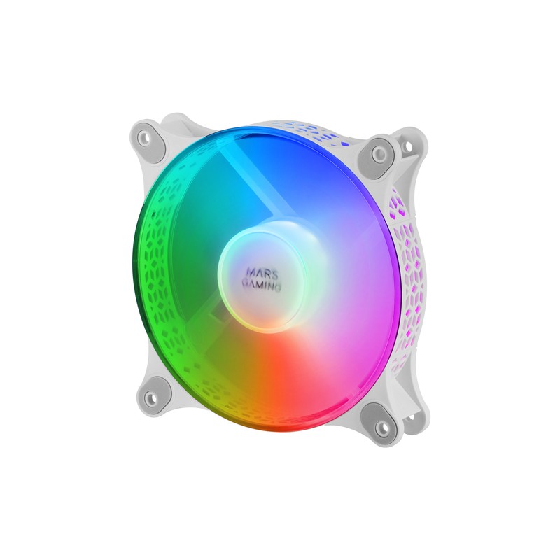 Kit 2xventilador Interno Frgb Mars Gaming Mf-duo White 12x12cm Ultrasilenciosos 15db Iluminacion Frg