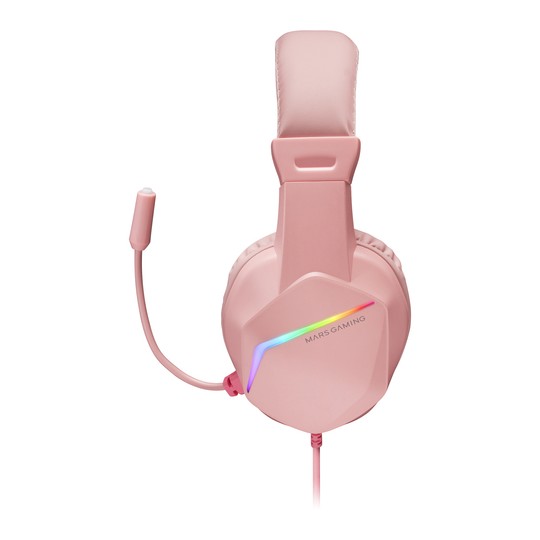 Headset Mars Gaming Mh122 Pink Ultra Ligeros 184g Drivers De Neodimo 50mm Microfono Flexible Jack 3.