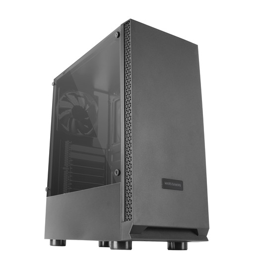 Caja Atx Semitorre Mars Gaming Mcn2 Color Grafito Frontal Liso Ventana Lateral Completa Sin Fuente De Alimentacion