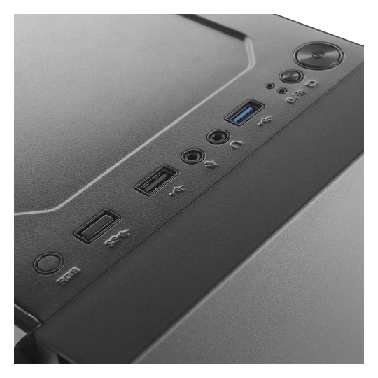 Caja Atx Semitorre Mars Gaming Mcn2 Color Grafito Frontal Liso Ventana Lateral Completa Sin Fuente De Alimentacion