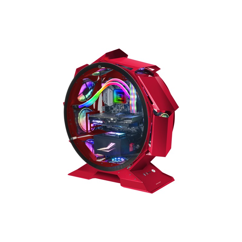 Caja Microatx Gaming Mars Gaming Mcorb Red Diseño Esferico Extremo Premium Doble Ventana De Cristal
