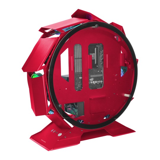 Caja Microatx Gaming Mars Gaming Mcorb Red Diseño Esferico Extremo Premium Doble Ventana De Cristal