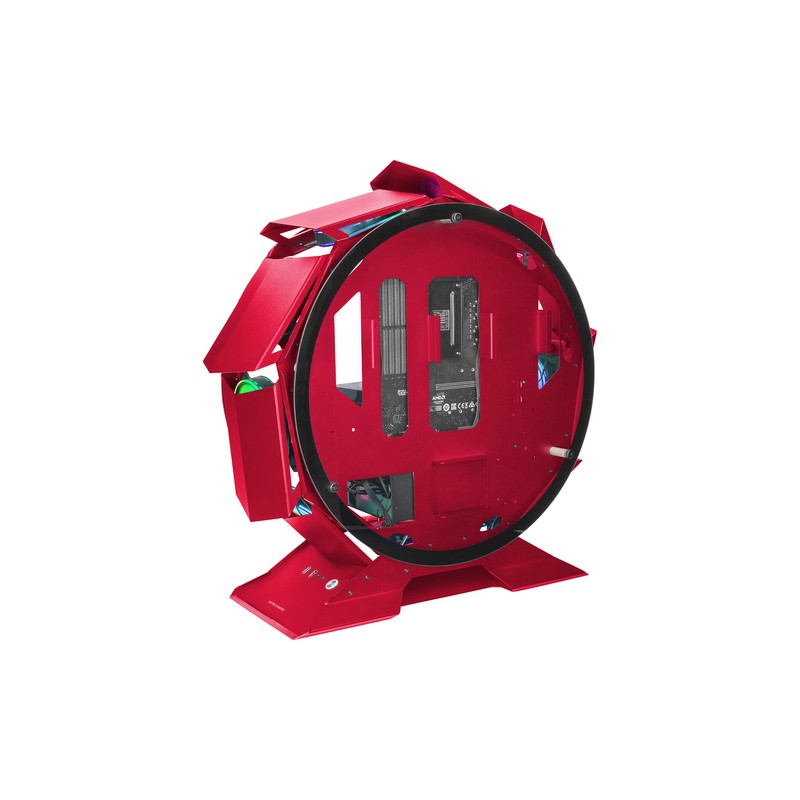 Caja Microatx Gaming Mars Gaming Mcorb Red Diseño Esferico Extremo Premium Doble Ventana De Cristal