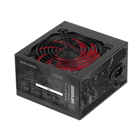 Fuente De Alimentacion Tacens Mars Gaming Mpiii 850w, Eficiencia 85% Pfc Activo Vent 12x12 14db Hasw