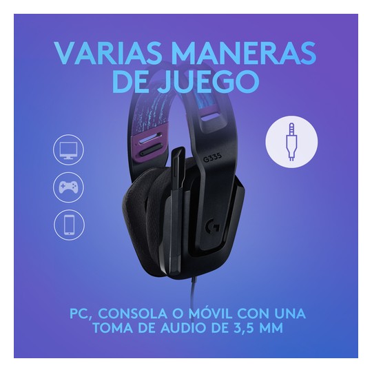 Headset Gaming Logitech G335 Wired Color Negro P/n: 981-000978