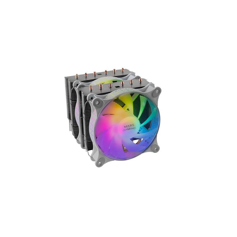 Ventilador Con Disipador Para Cpu Mars Gaming Mcpu-xt White Dual Argb 6 Heatpipes Tdp 300w Doble Dis