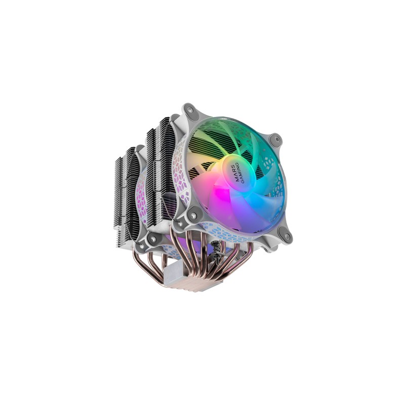 Ventilador Con Disipador Para Cpu Mars Gaming Mcpu-xt White Dual Argb 6 Heatpipes Tdp 300w Doble Dis