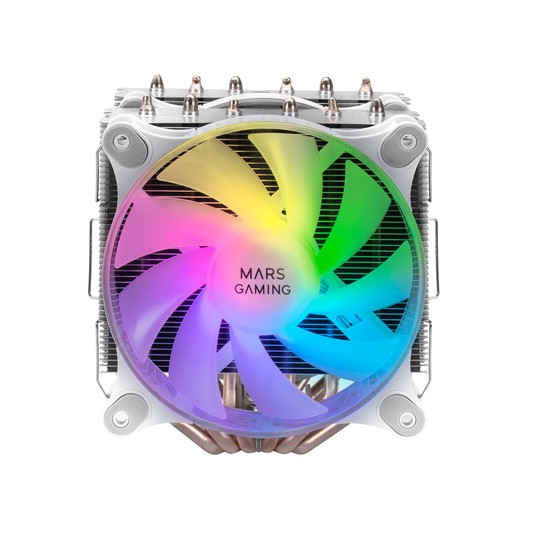 Ventilador Con Disipador Para Cpu Mars Gaming Mcpu-xt White Dual Argb 6 Heatpipes Tdp 300w Doble Dis