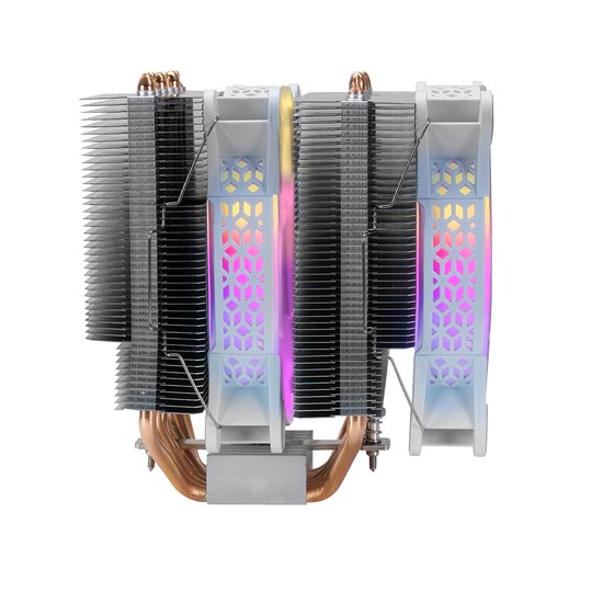 Ventilador Con Disipador Para Cpu Mars Gaming Mcpu-xt White Dual Argb 6 Heatpipes Tdp 300w Doble Dis