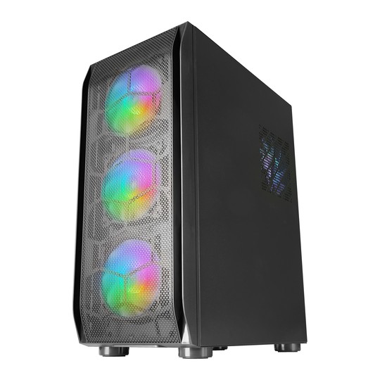 Caja E-atx Torre Gaming Mars Gaming Mc-kx Xxl Black Lateral Cristal Templado Frontal Mesh Incluye 5
