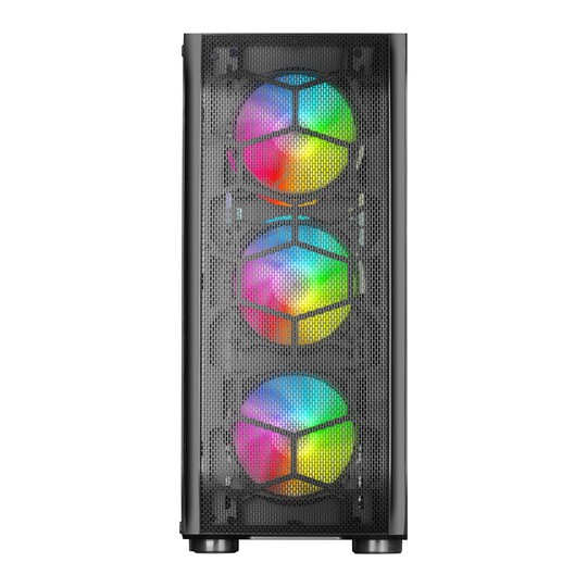 Caja E-atx Torre Gaming Mars Gaming Mc-kx Xxl Black Lateral Cristal Templado Frontal Mesh Incluye 5