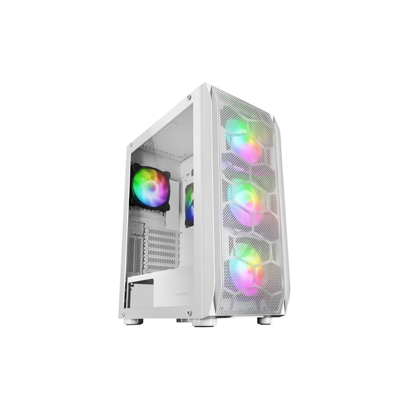 Caja E-atx Torre Gaming Mars Gaming Mc-kx Xxl White Lateral Cristal Templado Frontal Mesh Incluye 5