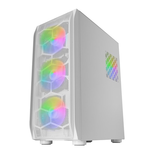 Caja E-atx Torre Gaming Mars Gaming Mc-kx Xxl White Lateral Cristal Templado Frontal Mesh Incluye 5