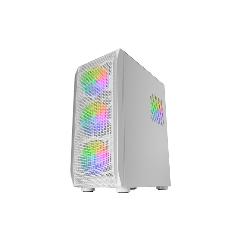 Caja E-atx Torre Gaming Mars Gaming Mc-kx Xxl White Lateral Cristal Templado Frontal Mesh Incluye 5