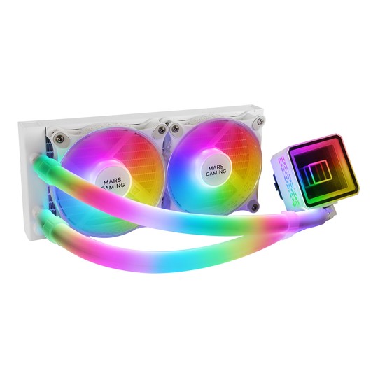 Sistema De Refrigeracion Liquida Mars Gaming Ml-ultra240 White 2x12cm Iluminacion Argb (adressable)