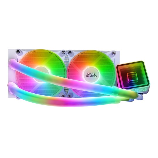 Sistema De Refrigeracion Liquida Mars Gaming Ml-ultra240 White 2x12cm Iluminacion Argb (adressable)