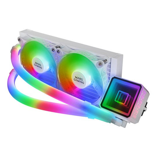 Sistema De Refrigeracion Liquida Mars Gaming Ml-ultra240 White 2x12cm Iluminacion Argb (adressable)