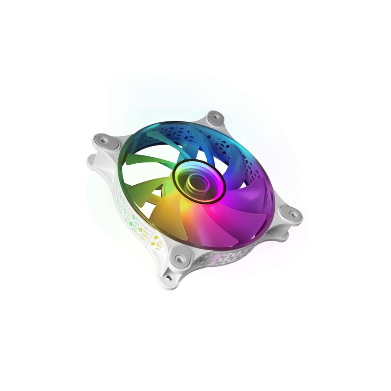 Kit 3xventilador Interno Argb Mars Gaming Mf-3d Kit White 12x12cm Argb Efecto Espejo Infinito