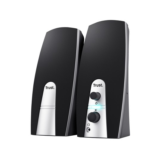 Altavoces 2.0 Trust 2.0 Basics 5w Rms 10w Max Autoalimentado Usb Conexion Frontal Auriculares Negro 24660