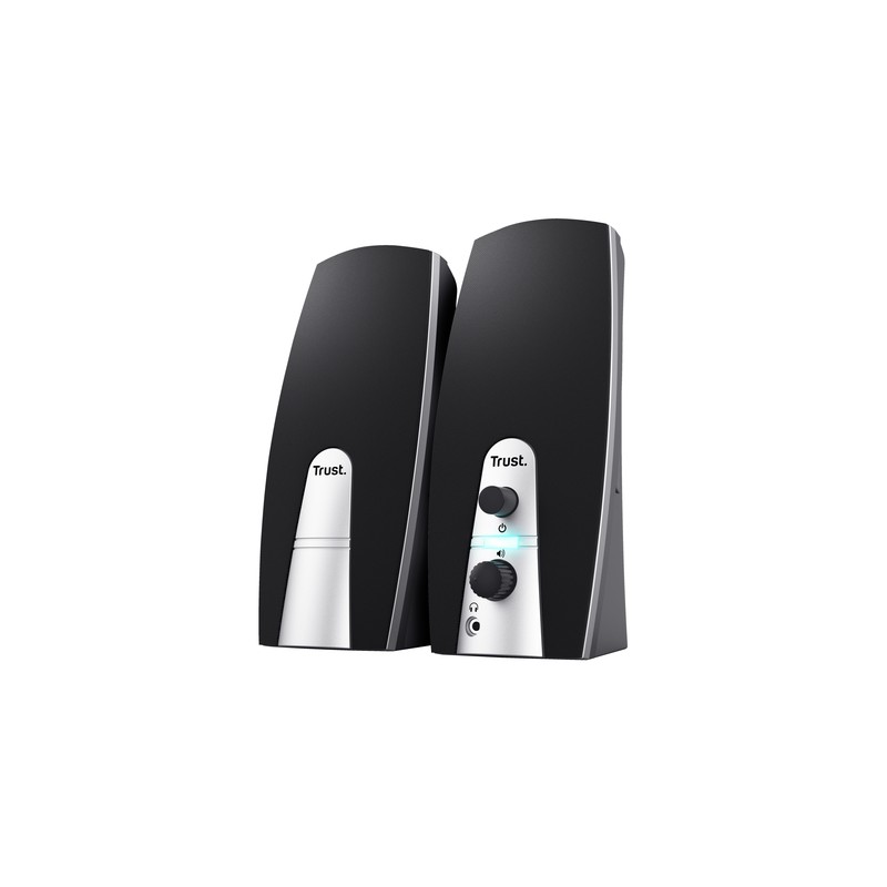 Altavoces 2.0 Trust 2.0 Basics 5w Rms 10w Max Autoalimentado Usb Conexion Frontal Auriculares Negro 24660