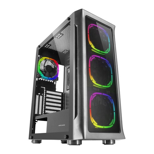 Caja E-atx Torre Gaming Mars Gaming Mc-neo Black Premium 4 Ventiladores Argb Frontal Y Lateral De Cr