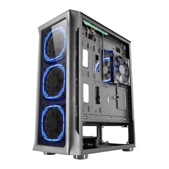 Caja E-atx Torre Gaming Mars Gaming Mc-neo Black Premium 4 Ventiladores Argb Frontal Y Lateral De Cr