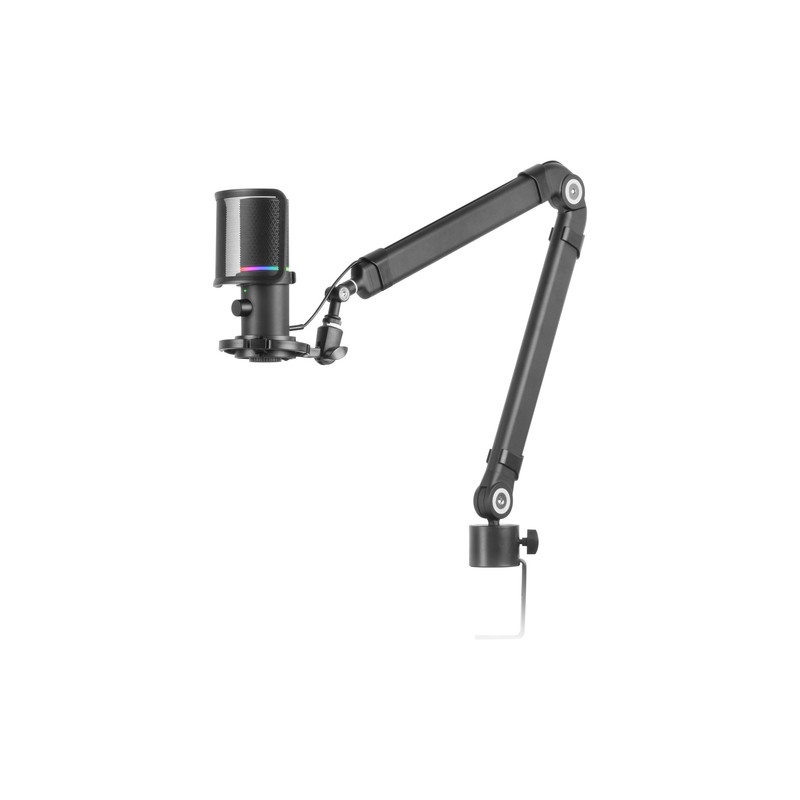 Microfono Profesional Mars Gaming Mmicxt Black Microfono De Estudio De Alta Definicion Adc 192khz Dynamic Argb Ring