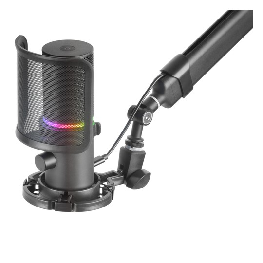 Microfono Profesional Mars Gaming Mmicxt Black Microfono De Estudio De Alta Definicion Adc 192khz Dynamic Argb Ring