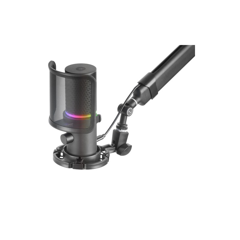 Microfono Profesional Mars Gaming Mmicxt Black Microfono De Estudio De Alta Definicion Adc 192khz Dynamic Argb Ring