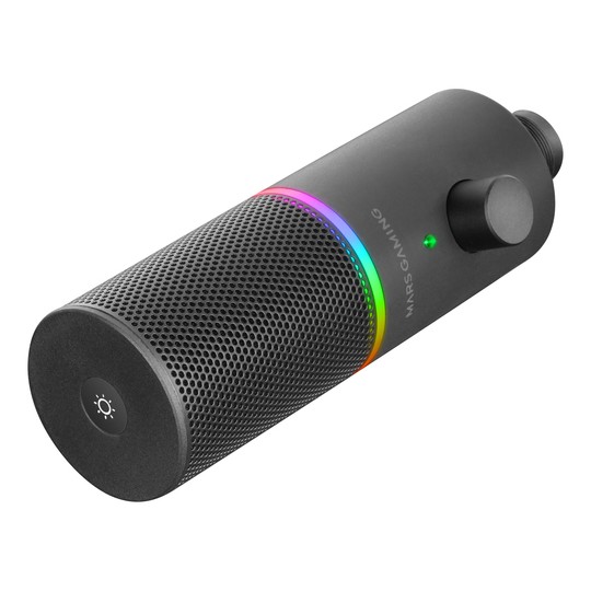 Microfono Profesional Mars Gaming Mmicxt Black Microfono De Estudio De Alta Definicion Adc 192khz Dynamic Argb Ring