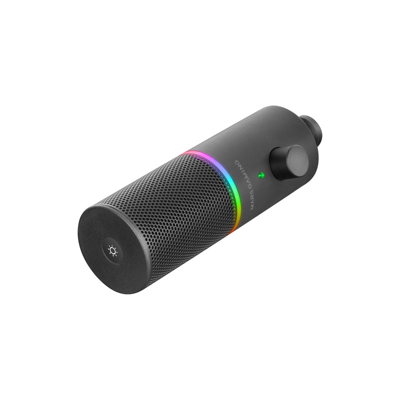 Microfono Profesional Mars Gaming Mmicxt Black Microfono De Estudio De Alta Definicion Adc 192khz Dynamic Argb Ring