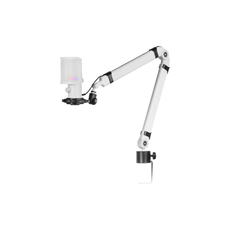 Microfono Profesional Mars Gaming Mmicxt White Microfono De Estudio De Alta Definicion Adc 192khz Dynamic Argb Ring