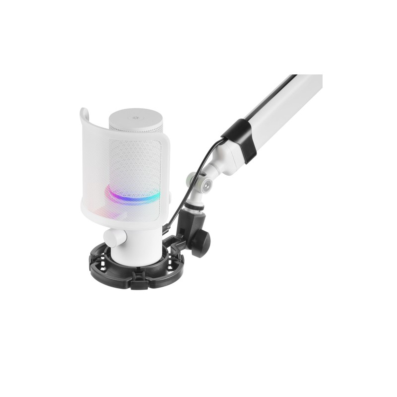 Microfono Profesional Mars Gaming Mmicxt White Microfono De Estudio De Alta Definicion Adc 192khz Dynamic Argb Ring