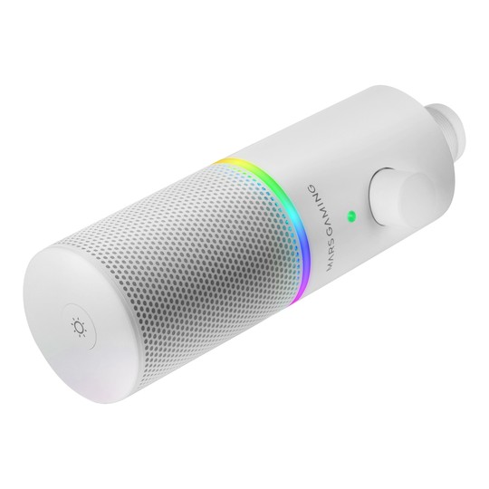 Microfono Profesional Mars Gaming Mmicxt White Microfono De Estudio De Alta Definicion Adc 192khz Dynamic Argb Ring