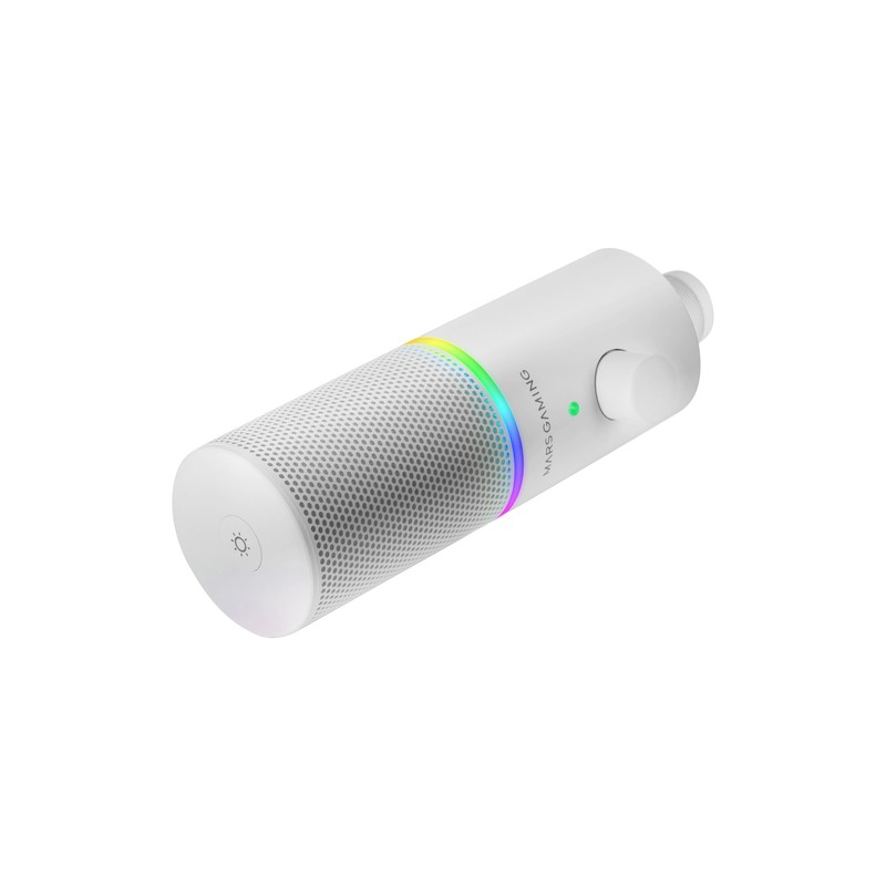 Microfono Profesional Mars Gaming Mmicxt White Microfono De Estudio De Alta Definicion Adc 192khz Dynamic Argb Ring