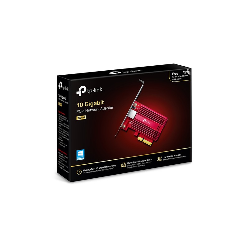 Tarjeta De Red Pcie 10gigabit Tp-link Tx401 Incluye Soporte Estandar Y De Perfil Bajo