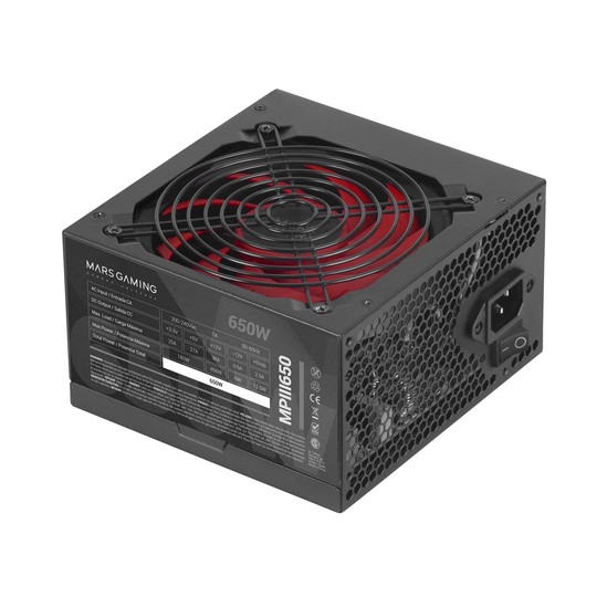 Fuente De Alimentacion Tacens Mars Gaming Mpiii 650w, Eficiencia 85% Pfc Activo Vent 12x12 14db Hasw