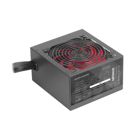 Fuente De Alimentacion Tacens Mars Gaming Mpiii 650w, Eficiencia 85% Pfc Activo Vent 12x12 14db Hasw
