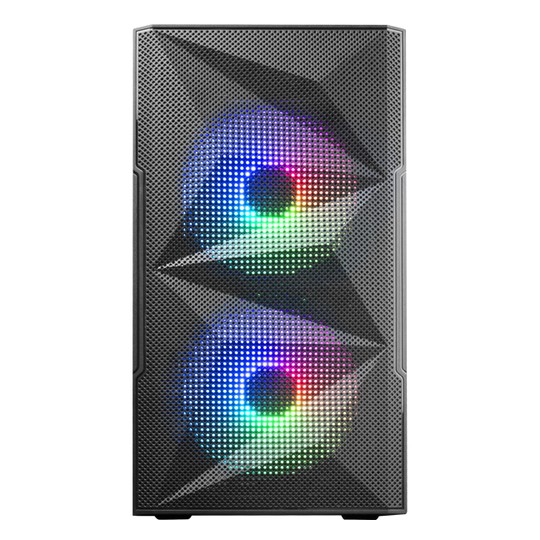 Caja Microatx Gaming Mars Gaming Mc-me Black Frontal Mesh Con 2 Ventiladores Frgb 120mm Lateral De C