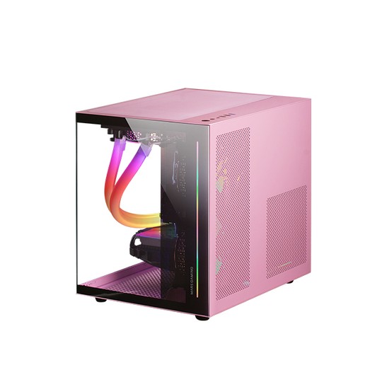 Caja Microatx Cube Gaming Mars Gaming Mc-view Black/pink Frontal Y Lateral De Cristal Templado Conti