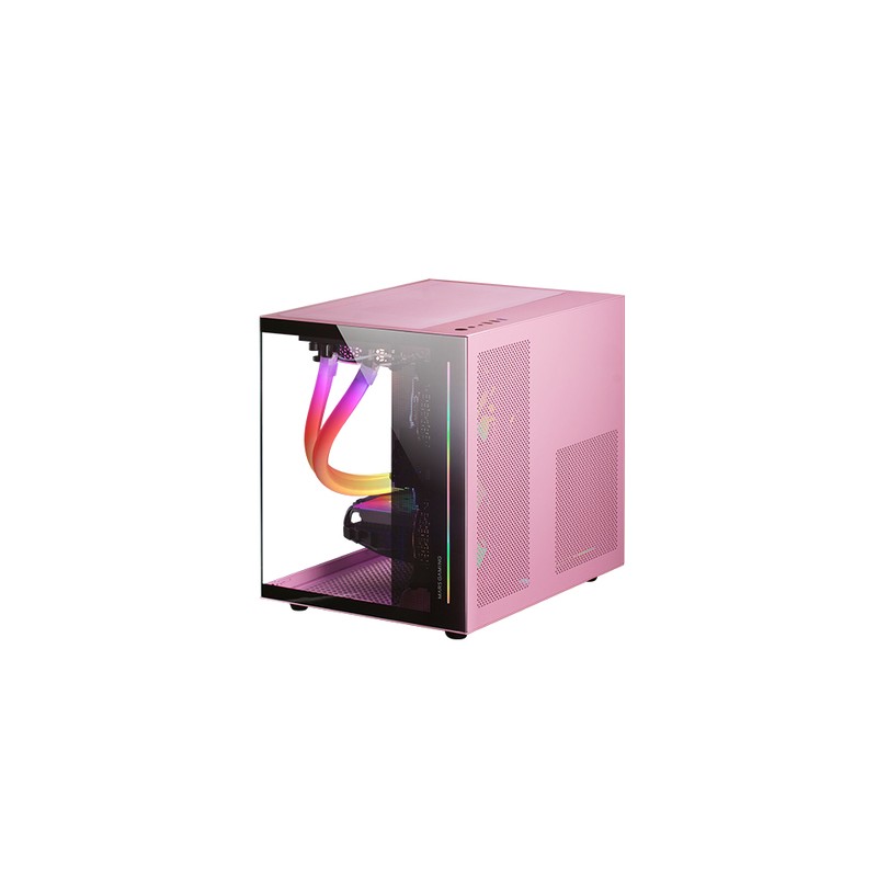 Caja Microatx Cube Gaming Mars Gaming Mc-view Black/pink Frontal Y Lateral De Cristal Templado Conti