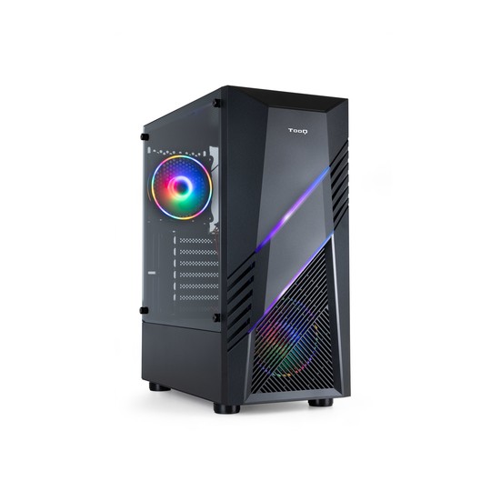 Caja Atx Semitorre Gaming Tooq Tqgcc102-b "biohazard" Negra Atx/micro Atx/mini Itx Frontal Led Rgb V