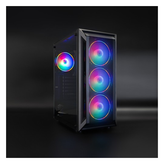 Caja Atx Semitorre Gaming Tooq Tqgcc101-b "ragnärok" Negra Atx/micro Atx/mini Itx Ventana Lateral De Cristal Templado